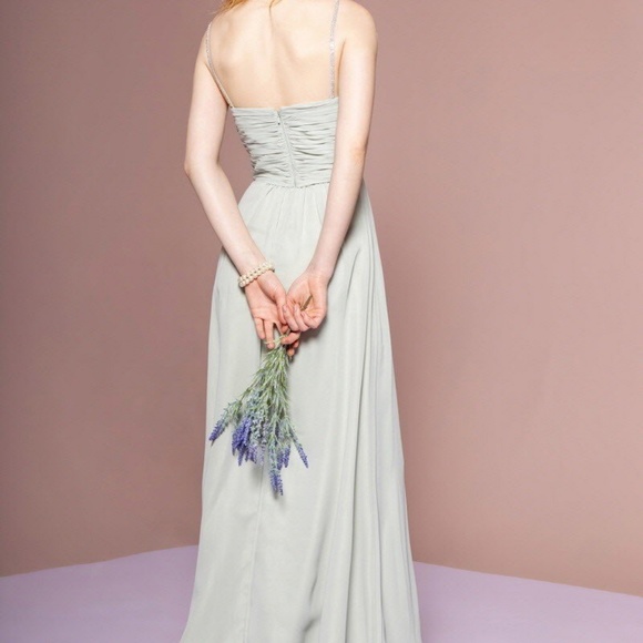 PROM PARTY EVENING FORMAL GOWN DRESS GLS2666 SAGE - Picture 3 of 6